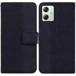 For Motorola Moto G54 Geometric Embossed Leather Phone Case(Black)