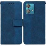 For Motorola Edge 40 Neo Geometric Embossed Leather Phone Case(Blue)