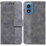 For Motorola Moto G Play 4G 2024 Geometric Embossed Leather Phone Case(Grey)