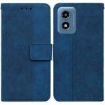 For Motorola Moto G Play 4G 2024 Geometric Embossed Leather Phone Case(Blue)