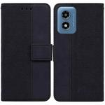 For Motorola Moto G Play 4G 2024 Geometric Embossed Leather Phone Case(Black)