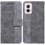 For Motorola Moto G Power 5G 2024 Geometric Embossed Leather Phone Case(Grey)