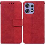 For Motorola Edge 50 Pro Geometric Embossed Leather Phone Case(Red)