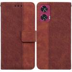 For Motorola Edge 50 Fusion Geometric Embossed Leather Phone Case(Brown)