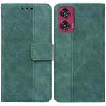 For Motorola Edge 50 Fusion Geometric Embossed Leather Phone Case(Green)