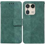 For Motorola Edge 50 Ultra Geometric Embossed Leather Phone Case(Green)