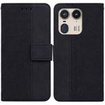 For Motorola Edge 50 Ultra Geometric Embossed Leather Phone Case(Black)