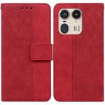 For Motorola Edge 50 Ultra Geometric Embossed Leather Phone Case(Red)