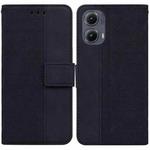 For Motorola Edge 2024 Geometric Embossed Leather Phone Case(Black)