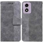 For Motorola Moto G04s / Moto E14 Geometric Embossed Leather Phone Case(Grey)