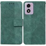 For Motorola Moto G04s / Moto E14 Geometric Embossed Leather Phone Case(Green)