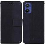 For Motorola Moto G85 Geometric Embossed Leather Phone Case(Black)