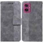 For Motorola Moto G55 Geometric Embossed Leather Phone Case(Grey)