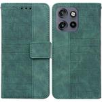 For Motorola Edge 50 Neo 5G Global Geometric Embossed Leather Phone Case(Green)