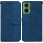 For Motorola Moto G35 Geometric Embossed Leather Phone Case(Blue)