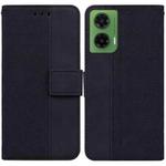 For Motorola Moto G35 Geometric Embossed Leather Phone Case(Black)