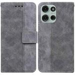 For Motorola Moto G75 5G Geometric Embossed Leather Phone Case(Grey)