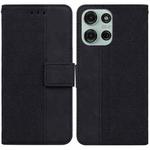 For Motorola Moto G75 5G Geometric Embossed Leather Phone Case(Black)