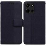 For Motorola Moto G 5G 2025 Geometric Embossed Leather Phone Case(Black)