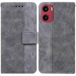 For Motorola Moto G05 / E15 Geometric Embossed Leather Phone Case(Grey)