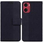 For Motorola Moto G05 / E15 Geometric Embossed Leather Phone Case(Black)