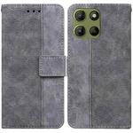 For Motorola Moto G15 Geometric Embossed Leather Phone Case(Grey)