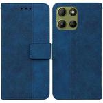 For Motorola Moto G15 Geometric Embossed Leather Phone Case(Blue)