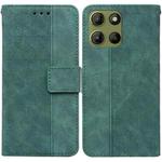 For Motorola Moto G15 Geometric Embossed Leather Phone Case(Green)