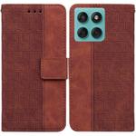 For Motorola Edge 60 Fusion / Edge 5G 2025 Geometric Embossed Leather Phone Case(Brown)