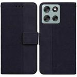 For Motorola Moto G56 5G / G66j 5G / G66y 5G Geometric Embossed Leather Phone Case(Black)