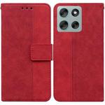 For Motorola Moto G56 5G / G66j 5G / G66y 5G Geometric Embossed Leather Phone Case(Red)