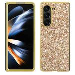 For Samsung Galaxy Z Fold5 Glitter Powder Shockproof TPU Phone Case(Gold)