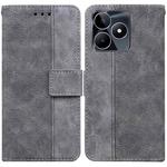 For Realme C53 / Narzo N53 Geometric Embossed Leather Phone Case(Grey)