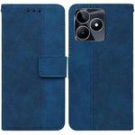 For Realme C53 / Narzo N53 Geometric Embossed Leather Phone Case(Blue)