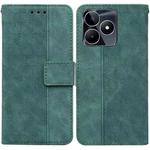 For Realme C53 / Narzo N53 Geometric Embossed Leather Phone Case(Green)
