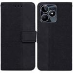 For Realme C53 / Narzo N53 Geometric Embossed Leather Phone Case(Black)