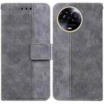 For Realme 11 5G Global Geometric Embossed Leather Phone Case(Grey)