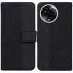 For Realme 11 5G Global Geometric Embossed Leather Phone Case(Black)