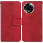 For Realme 11 5G Global Geometric Embossed Leather Phone Case(Red)