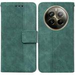 For Realme 12 Pro+ Global Geometric Embossed Leather Phone Case(Green)