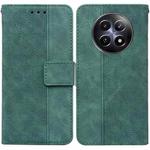 For Realme 12 5G Geometric Embossed Leather Phone Case(Green)