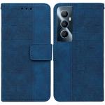 For Realme C65 4G Geometric Embossed Leather Phone Case(Blue)
