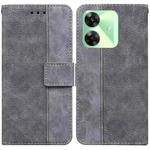 For Realme C61 / C63 / Note 60 Geometric Embossed Leather Phone Case(Grey)