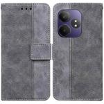 For Realme GT 6 / GT 6T / GT Neo6 Geometric Embossed Leather Phone Case(Grey)