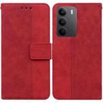 For Realme C75 Geometric Embossed Leather Phone Case(Red)