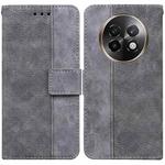 For Realme 13+ Global Geometric Embossed Leather Phone Case(Grey)