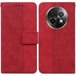 For Realme 13+ Global Geometric Embossed Leather Phone Case(Red)