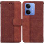 For Realme Neo7 SE Geometric Embossed Leather Phone Case(Brown)