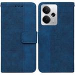 For Realme 14 Geometric Embossed Leather Phone Case(Blue)