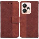 For Realme 15 5G / Realme 15 Pro 5G Geometric Embossed Leather Phone Case(Brown)